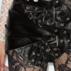 Chani Drapeli Deri Mini Etek