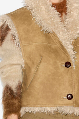 Clara Suni Shearling Koyun Derisi Yelek