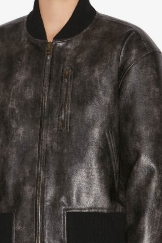 Crisley Suni Deri Bomber Ceket