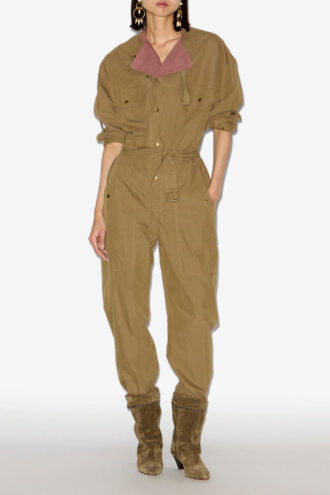 Dahona İki Renkli Keten Jumpsuit