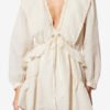 Damya Fırfırlı Pamuk ve Keten Gazlı Elbise