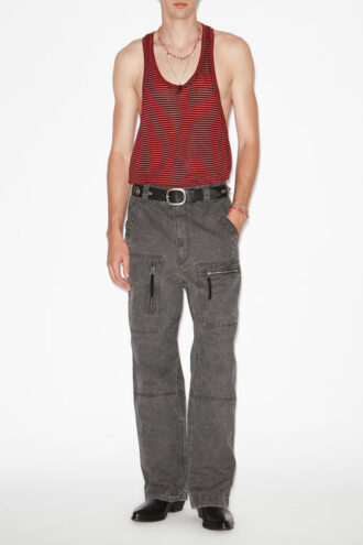 Darius Çizgili Keten Tank Top