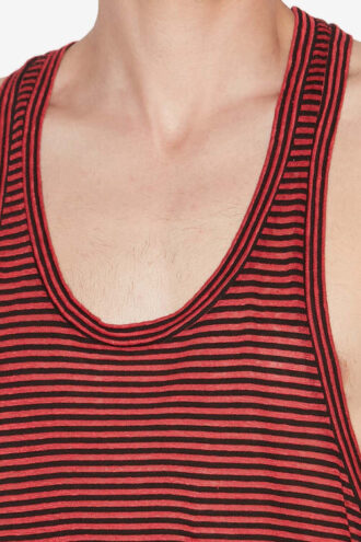 Darius Çizgili Keten Tank Top