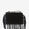 Düz Kese Saçaklı Deri Clutch Çanta