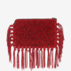 Düz Kese Saçaklı Deri Clutch Çanta