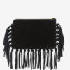 Düz Kese Saçaklı Deri Clutch Çanta