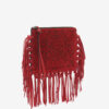 Düz Kese Saçaklı Deri Clutch Çanta