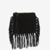 Düz Kese Saçaklı Deri Clutch Çanta