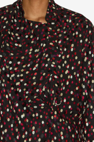 Emany İpek Polka Dot Desenli Bluz