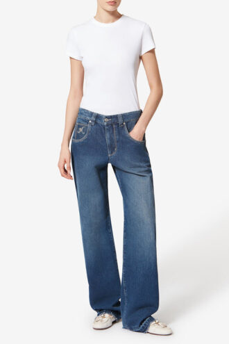 Jeyda Üst Dikişli Denim Kot Pantolon
