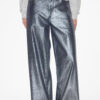 Kapak Metalik Denim Kot Pantolon