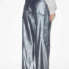 Kapak Metalik Denim Kot Pantolon