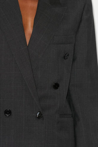 Klero Yaka Yakalı Çift Sıralı Blazer Ceket