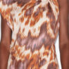 Leany Asimetrik Jersey Suluboya Baskılı T-Shirt Elbise