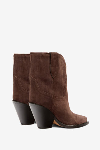 Leyane Yüksek Topuklu Süet Dana Derisi Kovboy Botları