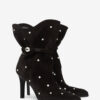 Lolya Rhinestones Süet Deri Botlar