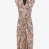 Lyndsay Baskılı Büzgülü Midi Elbise