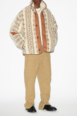 Madeo Çift Taraflı Baskılı Shearling Stil Ceket