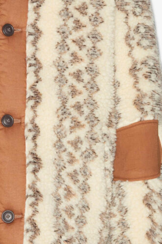 Madeo Çift Taraflı Baskılı Shearling Stil Ceket