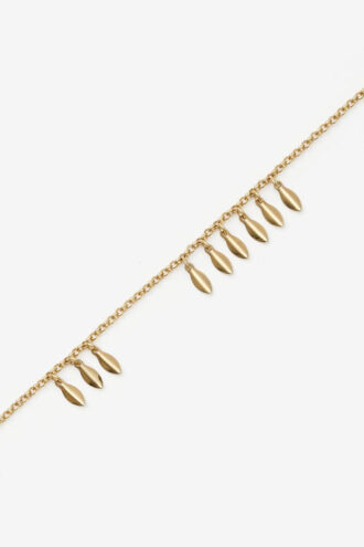 Metal Parlak Yaprak Choker