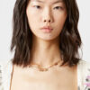 Metal Parlak Yaprak Choker