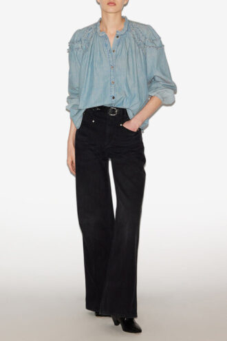 Milya Büzgülü Chambray Bluz