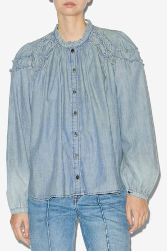 Milya Büzgülü Chambray Bluz