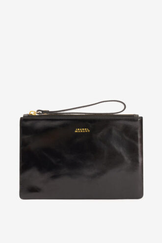 Mino Parlak Deri Clutch Çanta