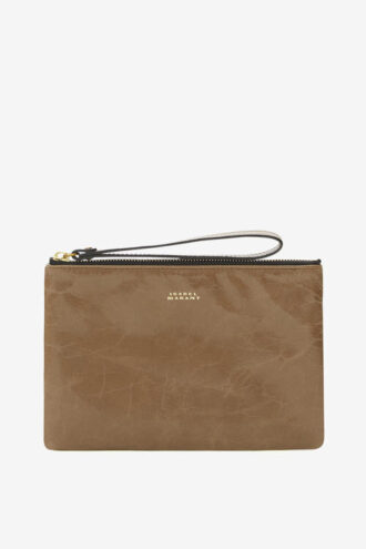 Mino Parlak Deri Clutch Çanta
