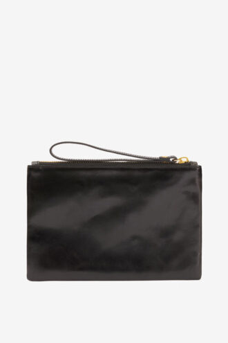 Mino Parlak Deri Clutch Çanta