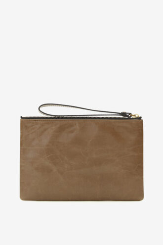Mino Parlak Deri Clutch Çanta