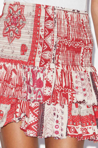 Naomi Bandana Desenli Smoklu Pamuklu Voile Etek