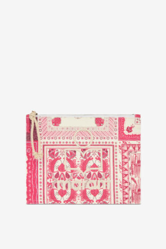 Netia Logolu Baskılı Pamuklu Clutch Çanta