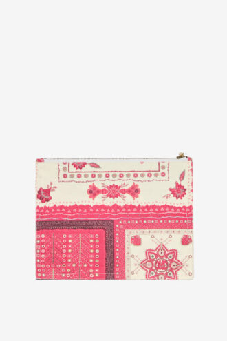 Netia Logolu Baskılı Pamuklu Clutch Çanta