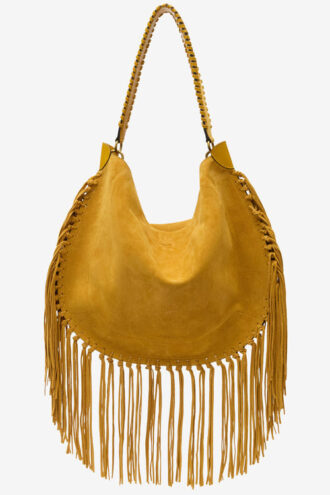 Oskan Hobo Soft Fringed Süet Dana Derisi El Çantası
