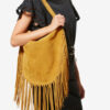 Oskan Hobo Soft Fringed Süet Dana Derisi El Çantası