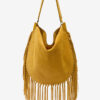 Oskan Hobo Soft Fringed Süet Dana Derisi El Çantası