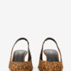 Padim Leopar Süet Deri Slingback Topuklu Ayakkabı