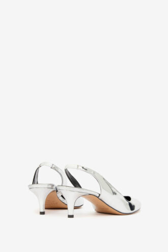 Padim Yüksek Topuklu Slingback Ayna Efektli Topuklu Ayakkabı