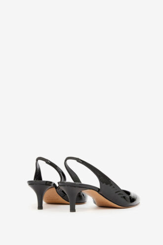 Padim Yüksek Topuklu Slingback Patent Deri Topuklu Ayakkabı