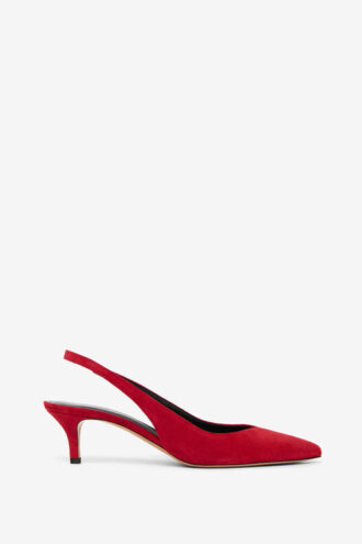 Padim Yüksek Topuklu Slingback Süet Deri Topuklu Ayakkabı