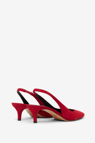Padim Yüksek Topuklu Slingback Süet Deri Topuklu Ayakkabı