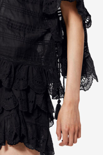 Payton Kaftan Stil Pamuklu ve Çiçek Dantelli Üst