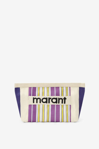 Powden Çizgili Naylon Clutch Çanta