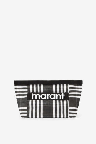 Powden Çizgili Naylon Clutch Çanta