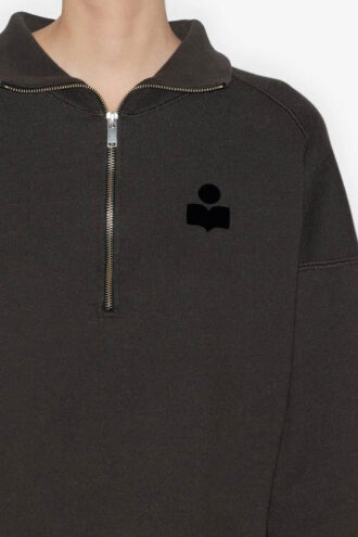 Ross Kısa Pamuklu Dik Yakalı Sweatshirt