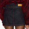 Siyen Drapeli Denim Mini Etek