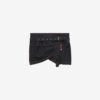 Siyen Drapeli Denim Mini Etek