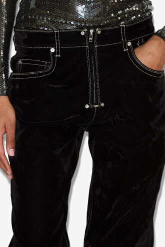 Stelyna Geniş Paça Kadife Stil Denim Jean