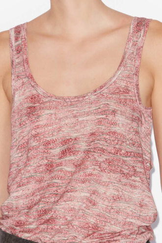Thea Baskılı Keten Tank Top